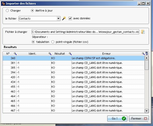 sync a rencontre une erreur lors de la synchronisation
