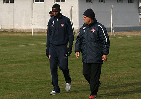 Marco Pérez en el entrenamiento de Independiente